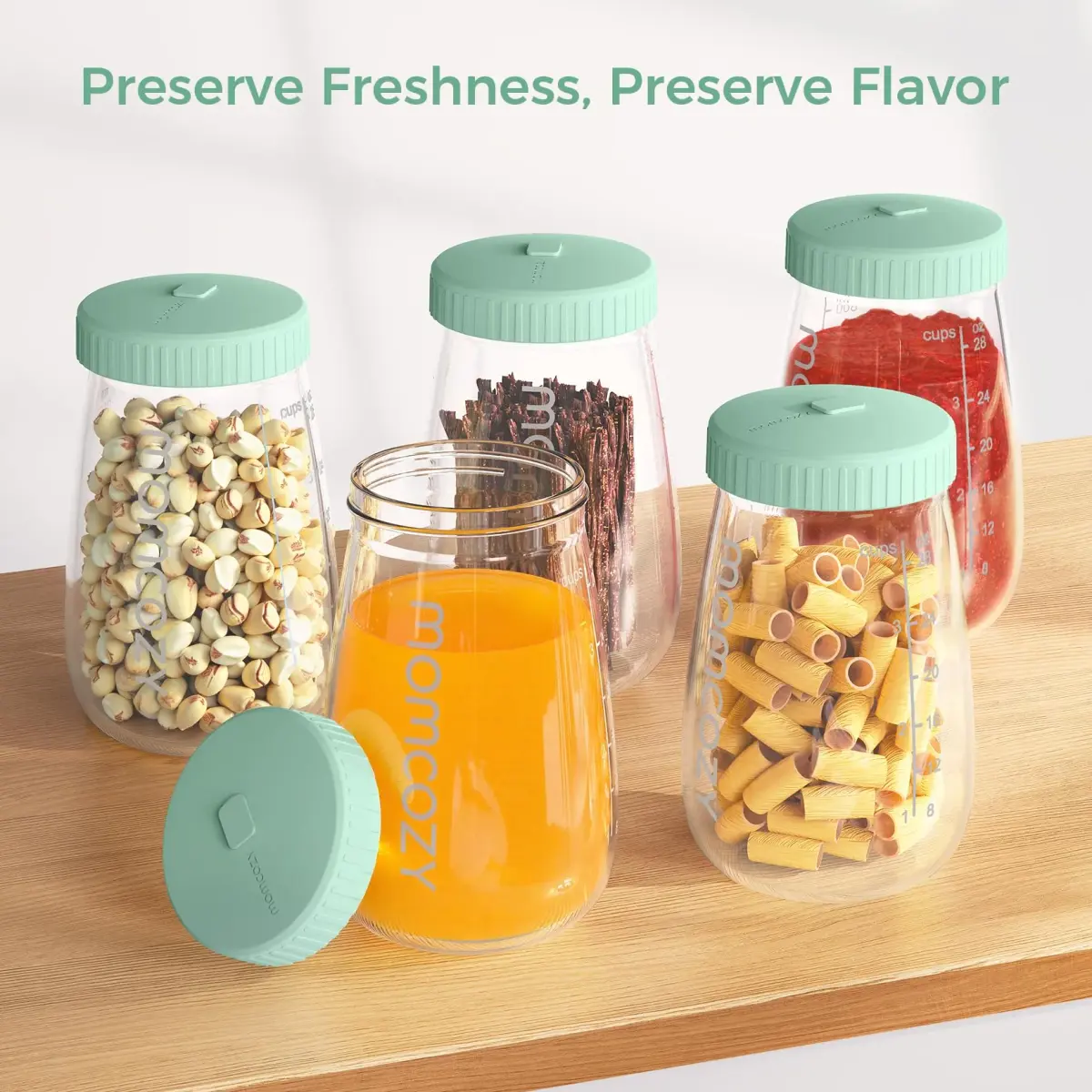 Momcozy Glass Breast Milk Pitcher Lid Green | Leak Proof with Thickened Silicone Seal & Pressure Release Valve (1 pc) - view 7