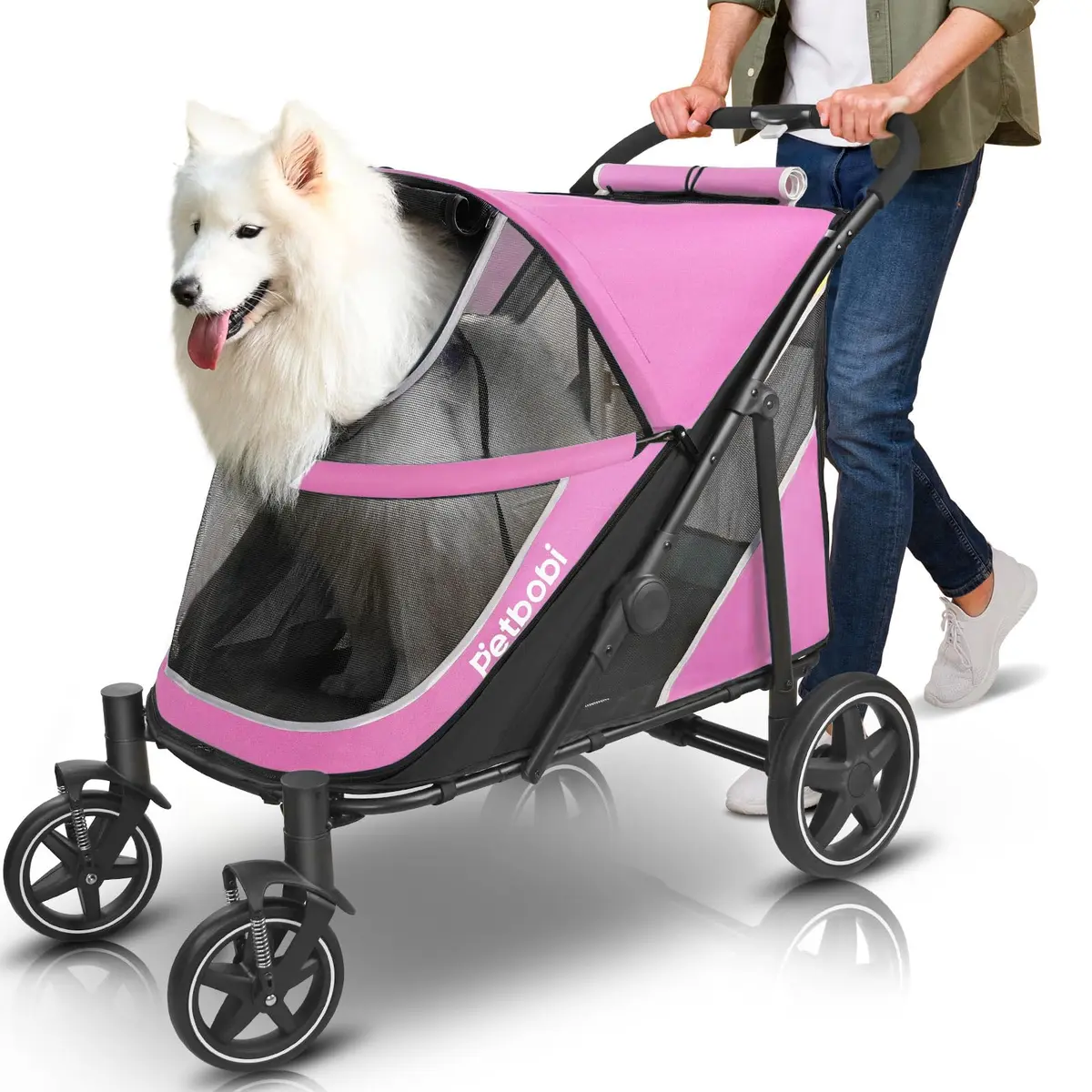 Petbobi Dog Stroller for Large Medium Dogs up to 80 lbs | All Terrain, Foldable & Ventilated - main product image