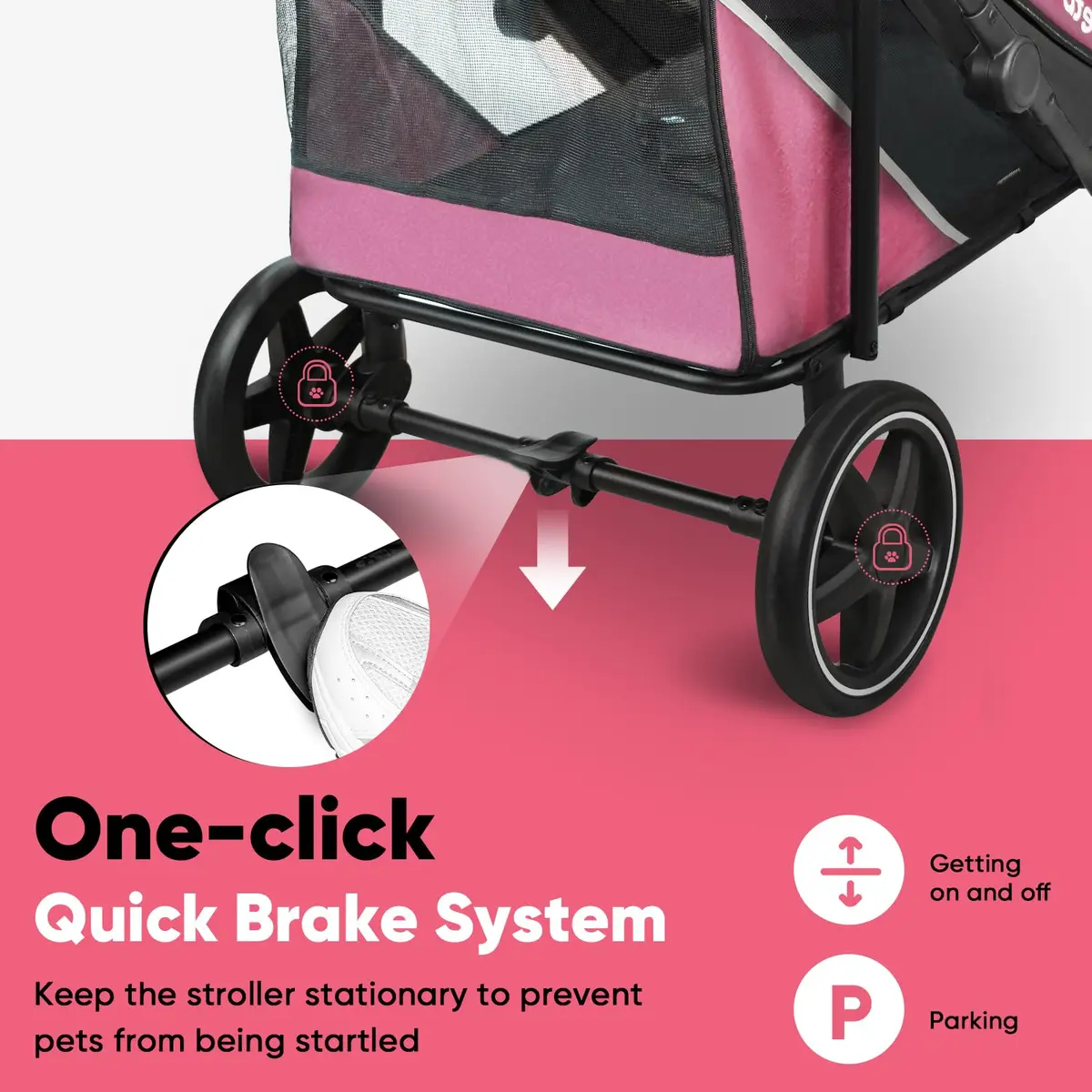 Petbobi Dog Stroller for Large Medium Dogs up to 80 lbs | All Terrain, Foldable & Ventilated - view 4