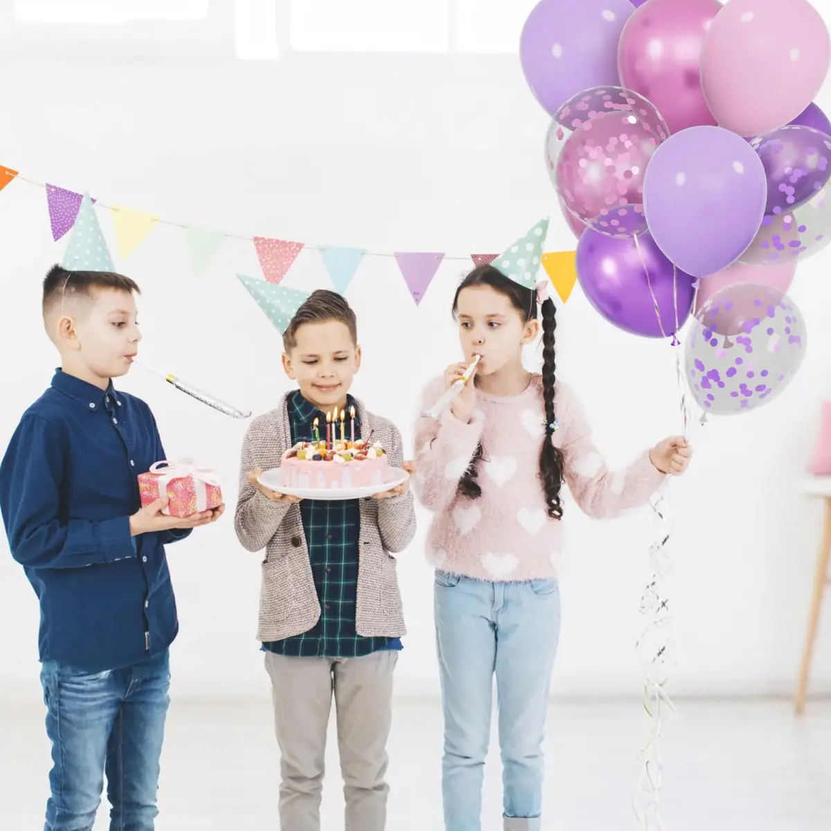 KUULBELA 68Pcs Pink and Purple Balloons 12 Inch Metallic Purple Pink Latex Balloon Confetti Balloons with Ribbons | Party Decorations - view 7