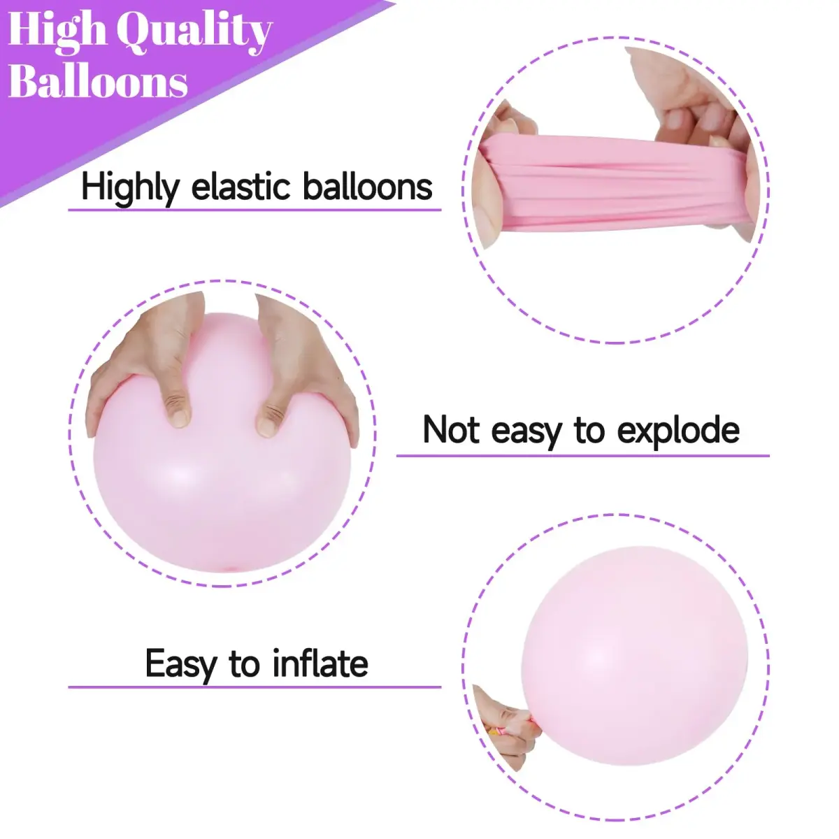 KUULBELA 68Pcs Pink and Purple Balloons 12 Inch Metallic Purple Pink Latex Balloon Confetti Balloons with Ribbons | Party Decorations - view 4