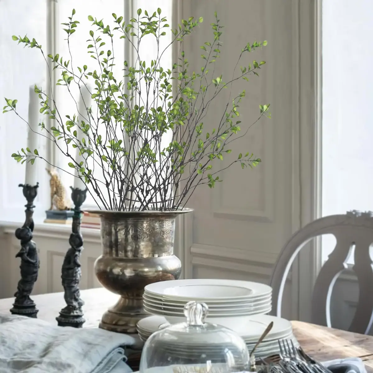 ACRYCS Green Faux Branches 90cm (35.4in) | 4 Pcs Artificial Greenery Stems for Vase Filler - view 4