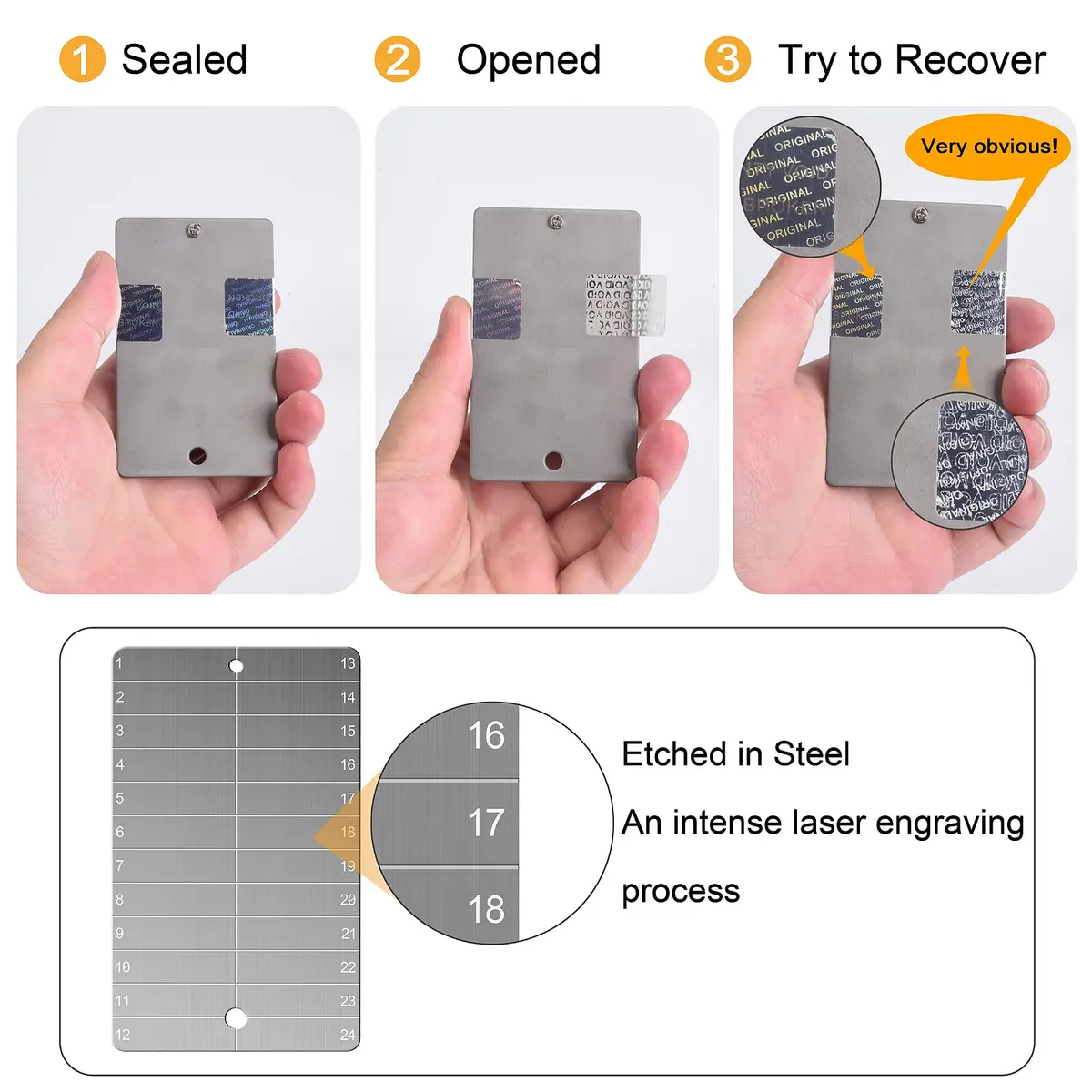 Codesteel Titanium Crypto Seed Phrase Storage, Bitcoin Seed Plates | Fireproof & Waterproof Backup for Crypto - view 4