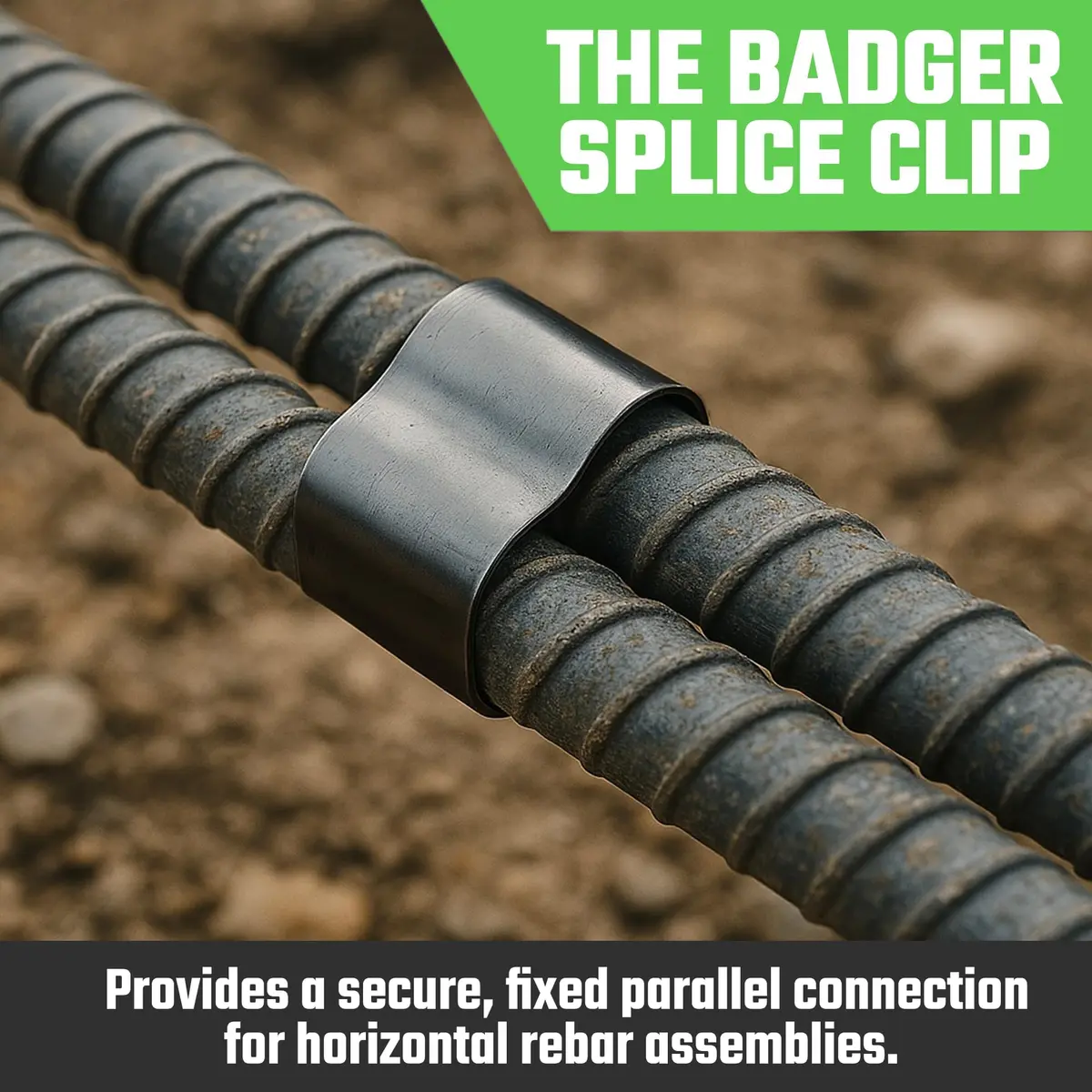 Badger Rebar Products Concrete Rebar Splice Clips 50 Count | Secure Reinforcement, Eliminates Wire Tying - view 2