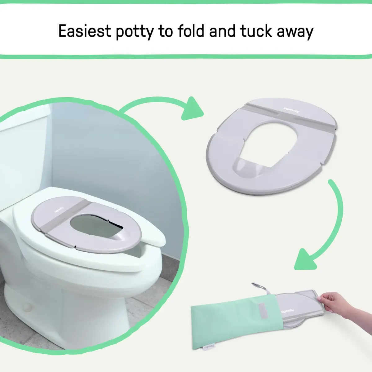 Ingenuity Foldaway Travel Potty Seat with Storage Bag | Portable Toddler Potty for Travel - view 4
