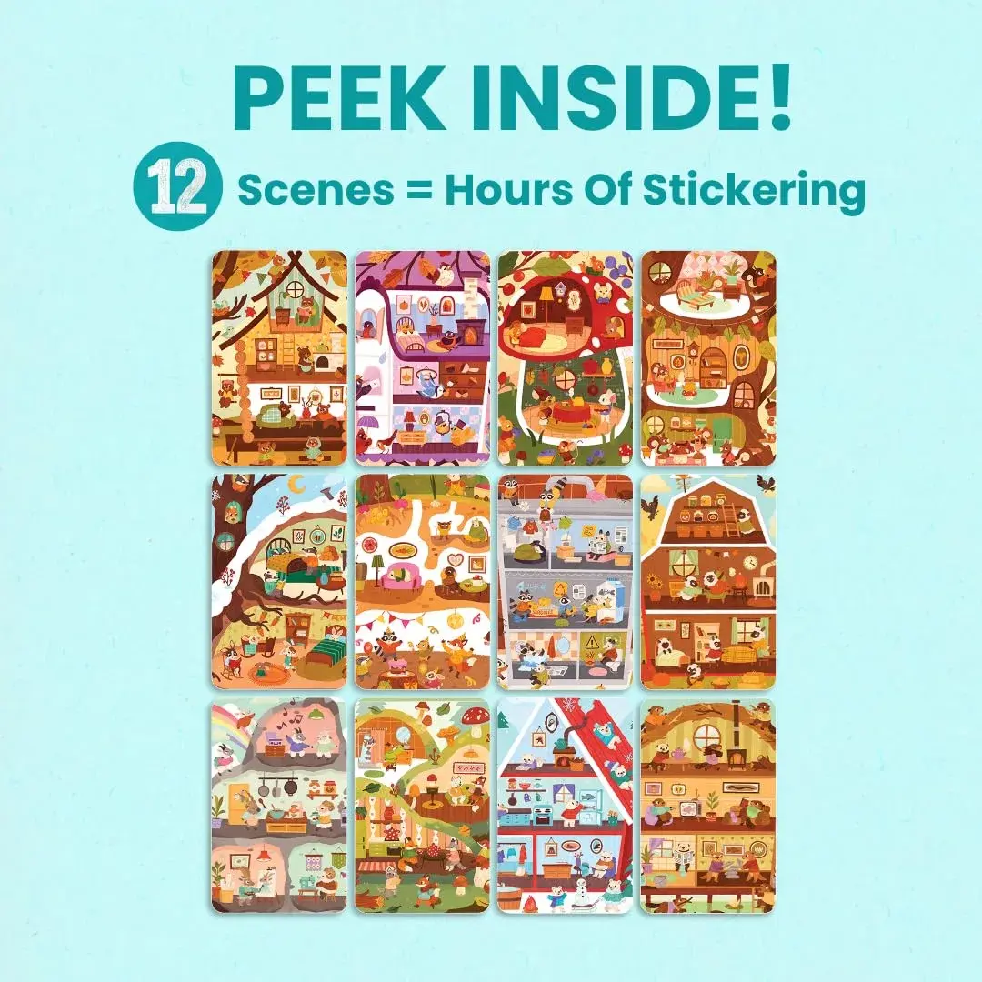 CUPKIN Cozy Homes of Furry Friends Sticker Book | Toddler Activity Coloring & Sticker Book for Ages 2-8 Years - view 6