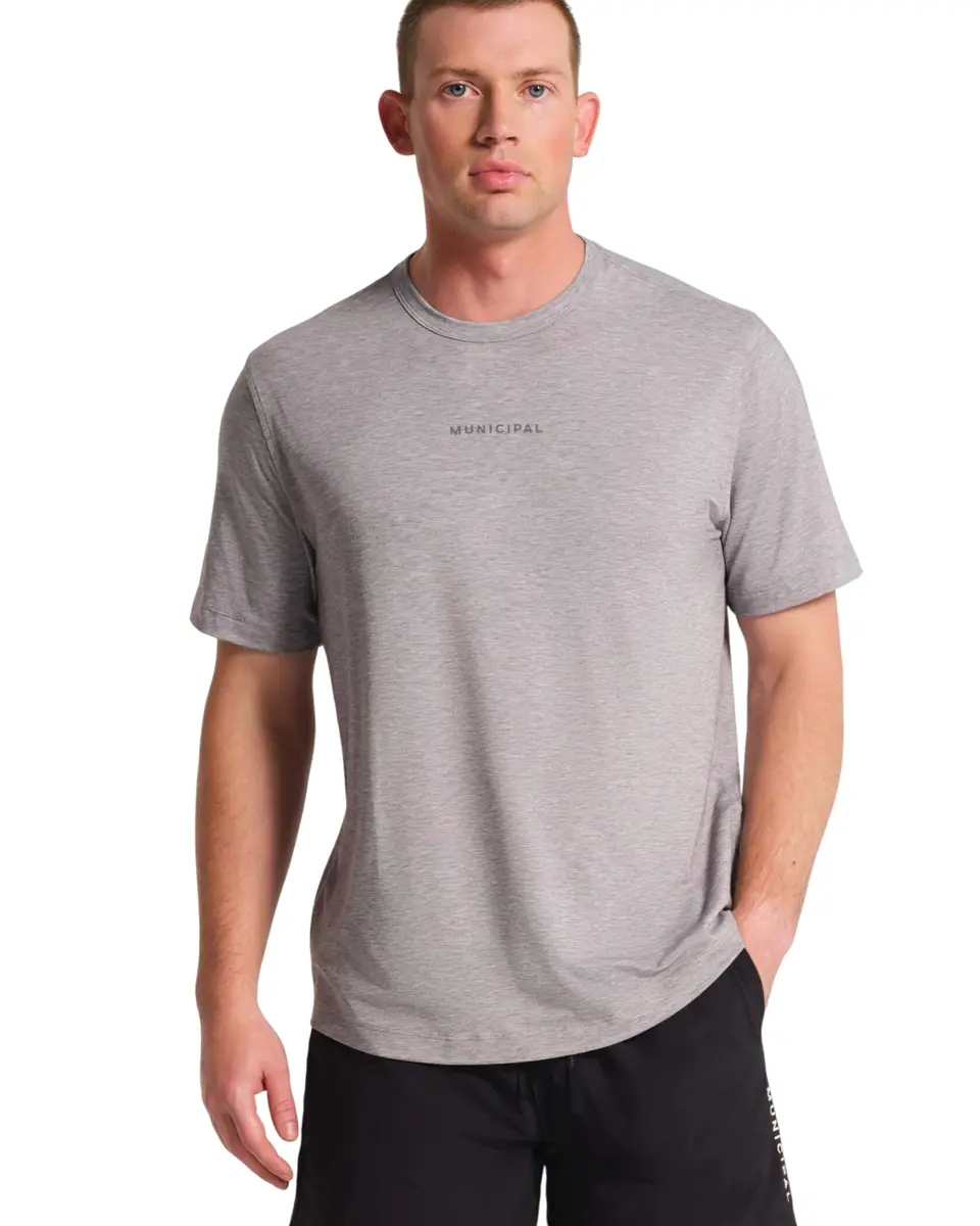 MUNICIPAL Men's Municipal Sport Utility Short Sleeve T-Shirt Athletic Gray X-Large | Moisture Wicking & Odor Control - main product image