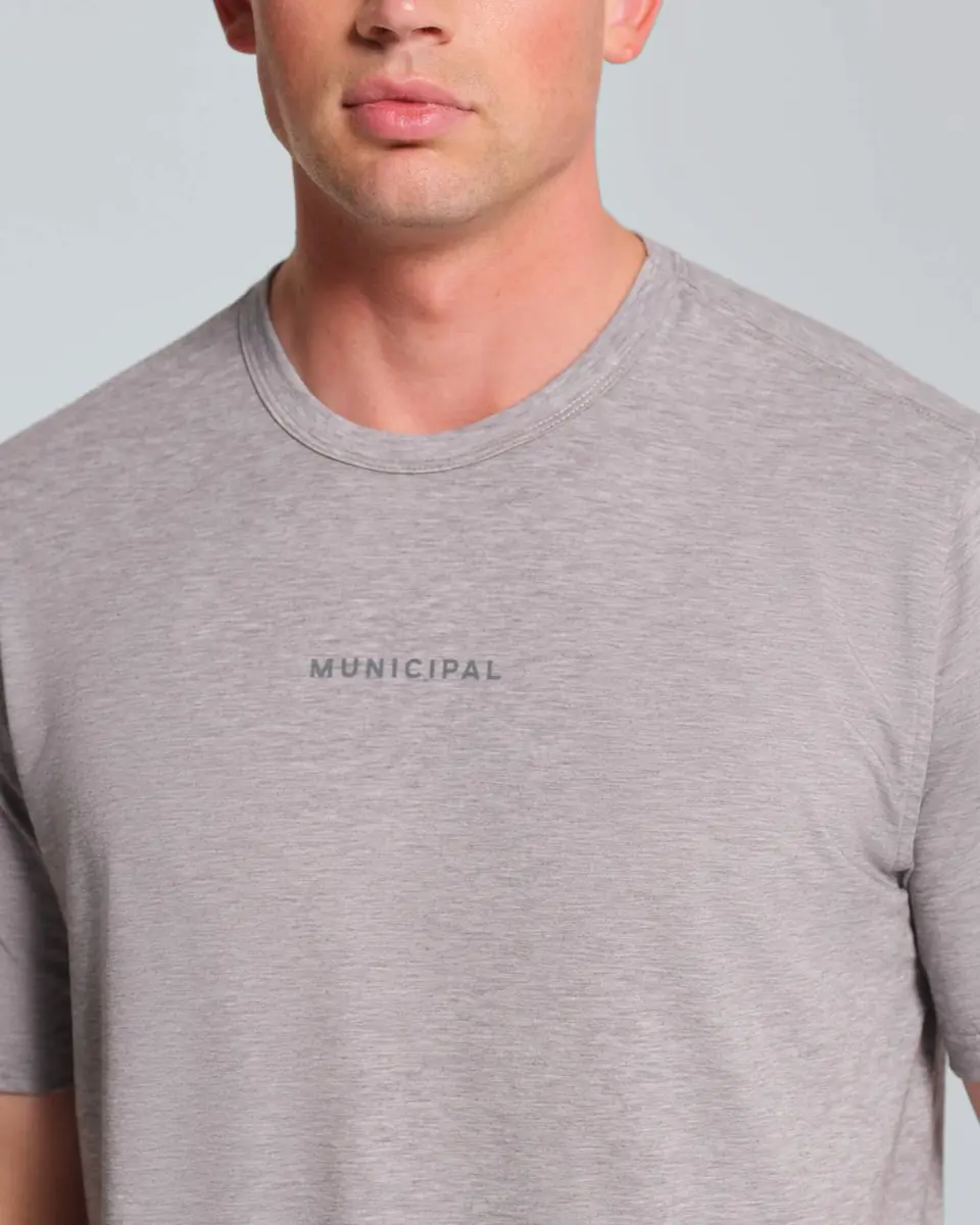 MUNICIPAL Men's Municipal Sport Utility Short Sleeve T-Shirt Athletic Gray X-Large | Moisture Wicking & Odor Control - view 3