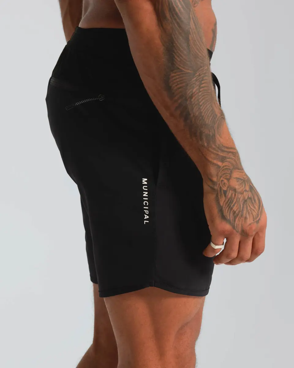 MUNICIPAL Daybreak Lined 5" Shorts | Black, Medium | Unmatched Comfort & Functionality - view 3