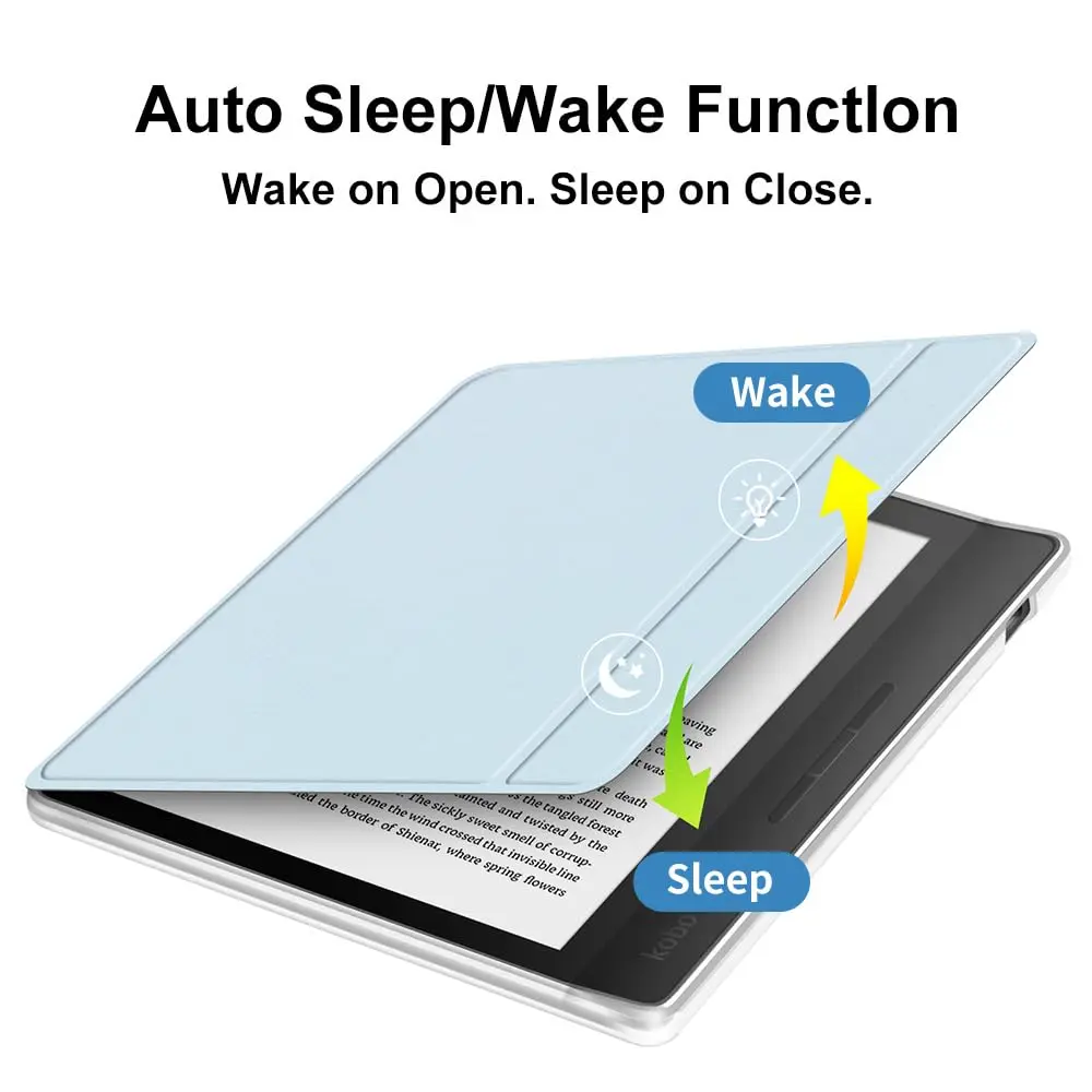 YoungMe Ultra Clear TPU Case for Kobo Libra Colour 2024 Released (7") | Auto Sleep/Wake, Light Blue - view 2