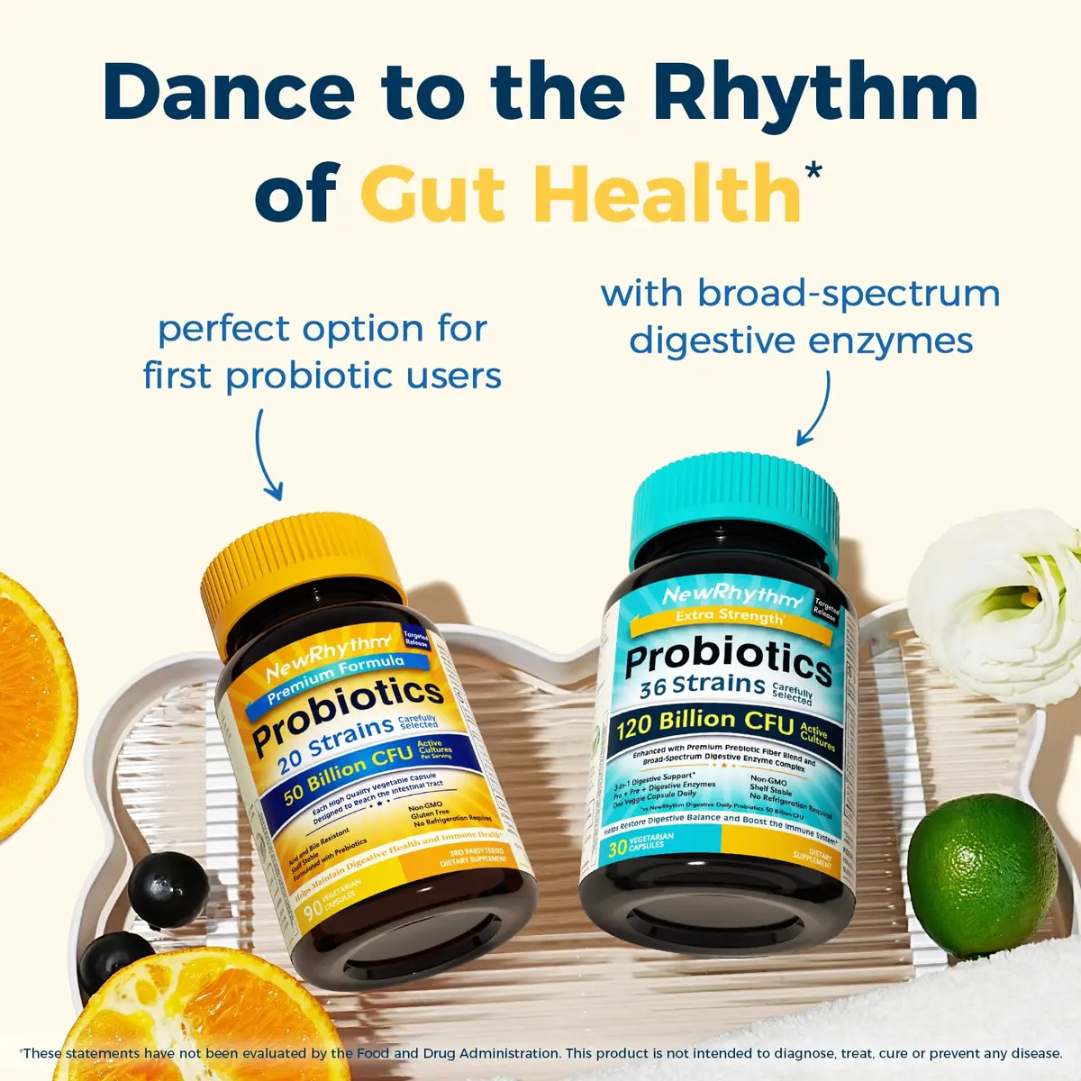 NewRhythm Probiotics 50 Billion CFU 20 Strains, 90 Veggie Capsules | Targeted Release Technology - view 7