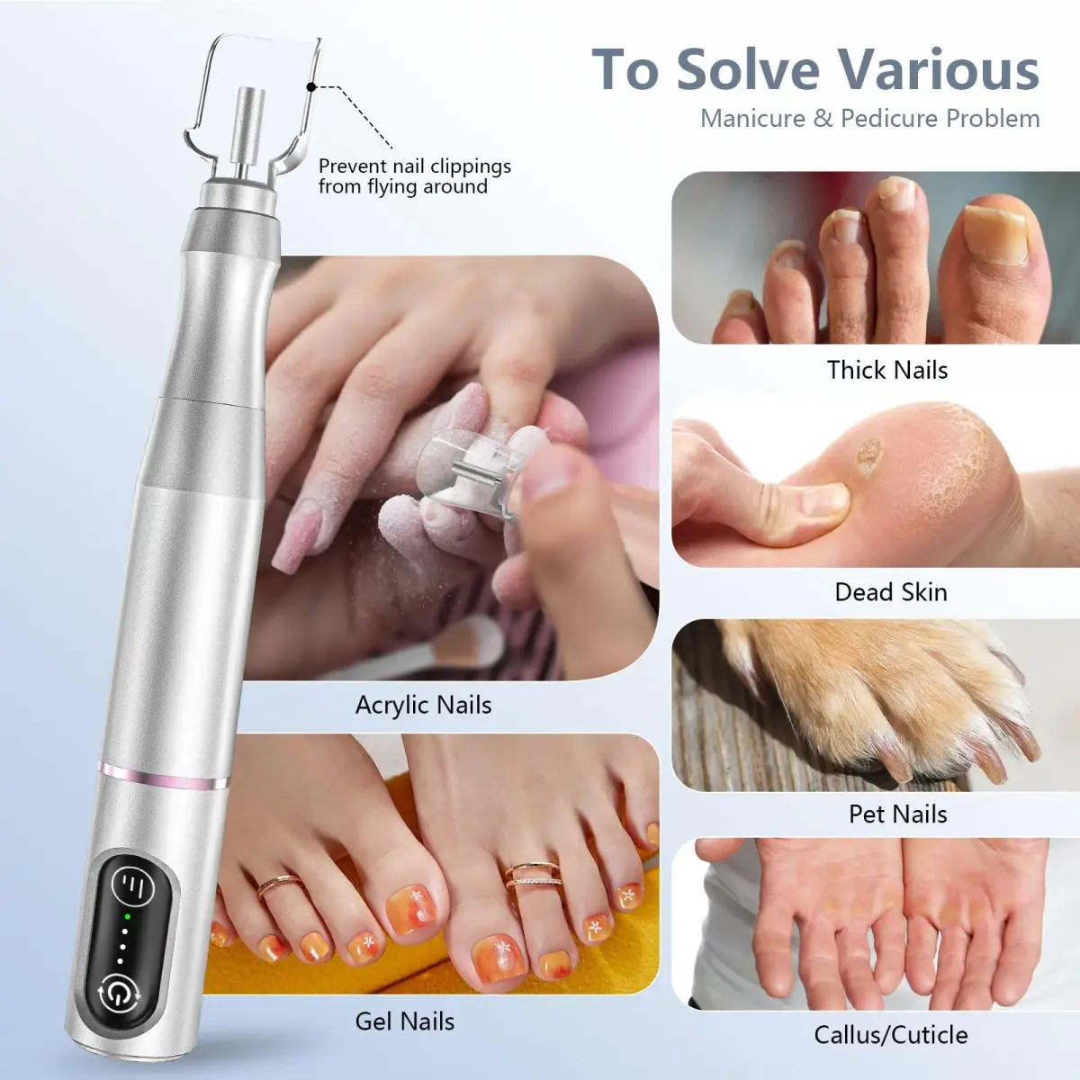 TUOBEO Cordless Nail Drill Electric Nail File Kit, Rechargeable Efile Set with 11 Bits & 56 Bands | 7-Hour Use, 20,000 RPM - view 4
