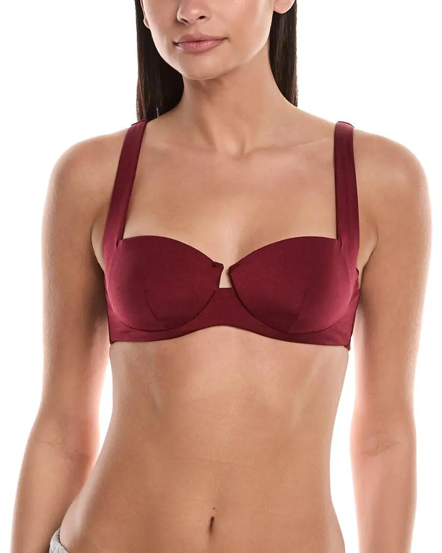 Onia Danica Bikini Top Large Red | Padded Underwire, Notched Bridge, Fully Lined - main product image