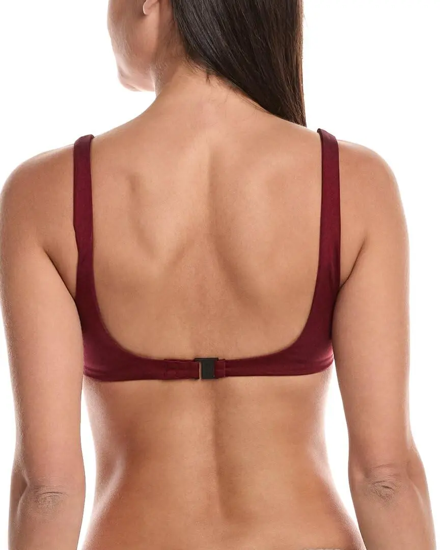 Onia Danica Bikini Top Large Red | Padded Underwire, Notched Bridge, Fully Lined - view 2
