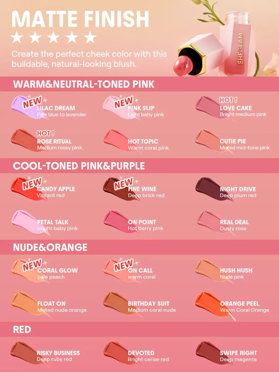 SHEGLAM Color Bloom Liquid Blush - Candy Apple Matte Finish | Hydrating Gel-Cream 5.2ml - view 4
