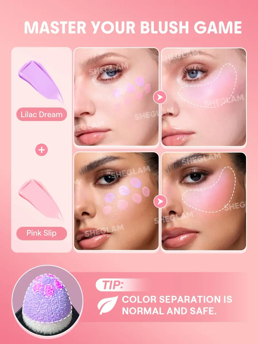SHEGLAM Color Bloom Liquid Blush - 007 Pink Slip | Matte Finish, Hydrating Gel-Cream - view 3