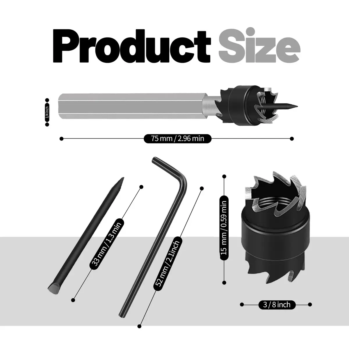 NAKAO 16 Pcs Spot Weld Cutter Set 3/8" (9.5mm) Double Sided HSS Metalworking Drill Bits | Precision Hole Cutter for Sheet Metal - view 5