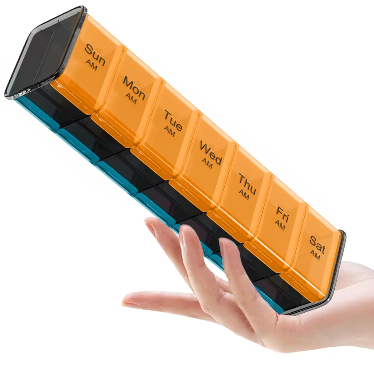 BEXEEN Extra Large Pill Organizer XXL Vitamin Holder with 14 Big AM PM Compartments | 2 Times a Day Weekly Medicine Dispenser - main product image