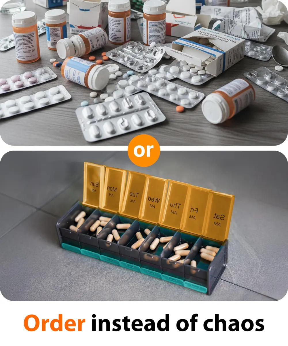 BEXEEN Extra Large Pill Organizer XXL Vitamin Holder with 14 Big AM PM Compartments | 2 Times a Day Weekly Medicine Dispenser - view 3