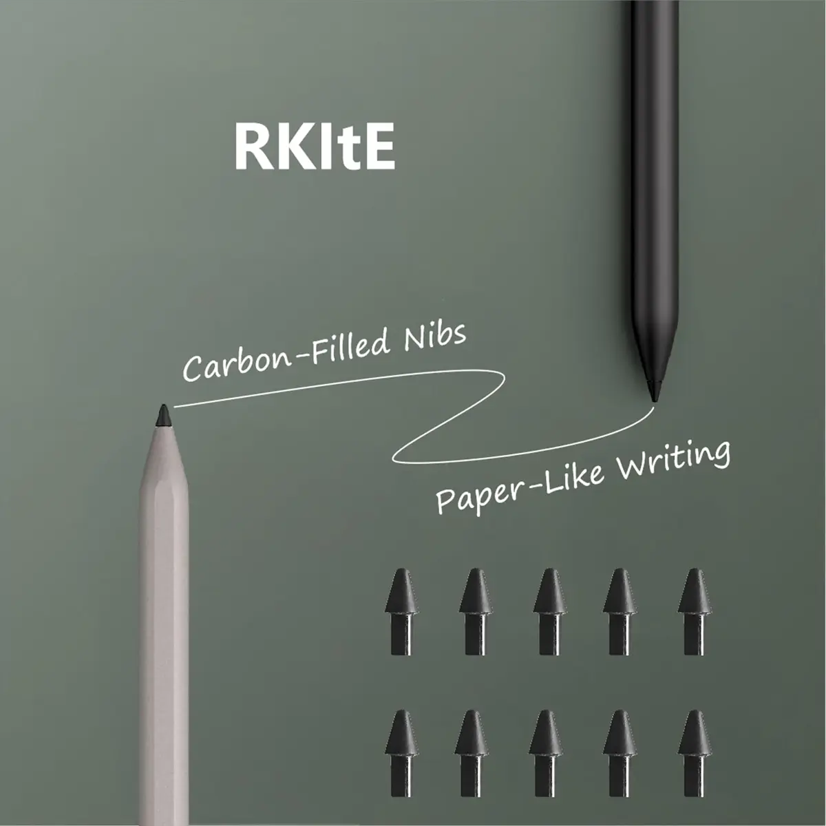 RKItE Replacement Pen Tips for Remarkable Paper Pro Pen, Carbon-Filled, 10 Count | Write Like Paper - view 2