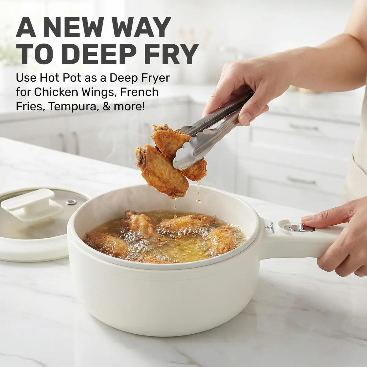 CERAMAX PRO 1.5L Electric Hot Pot with Lid & Steamer | Compact, Non-Toxic Ceramic, Rapid Heating - view 7