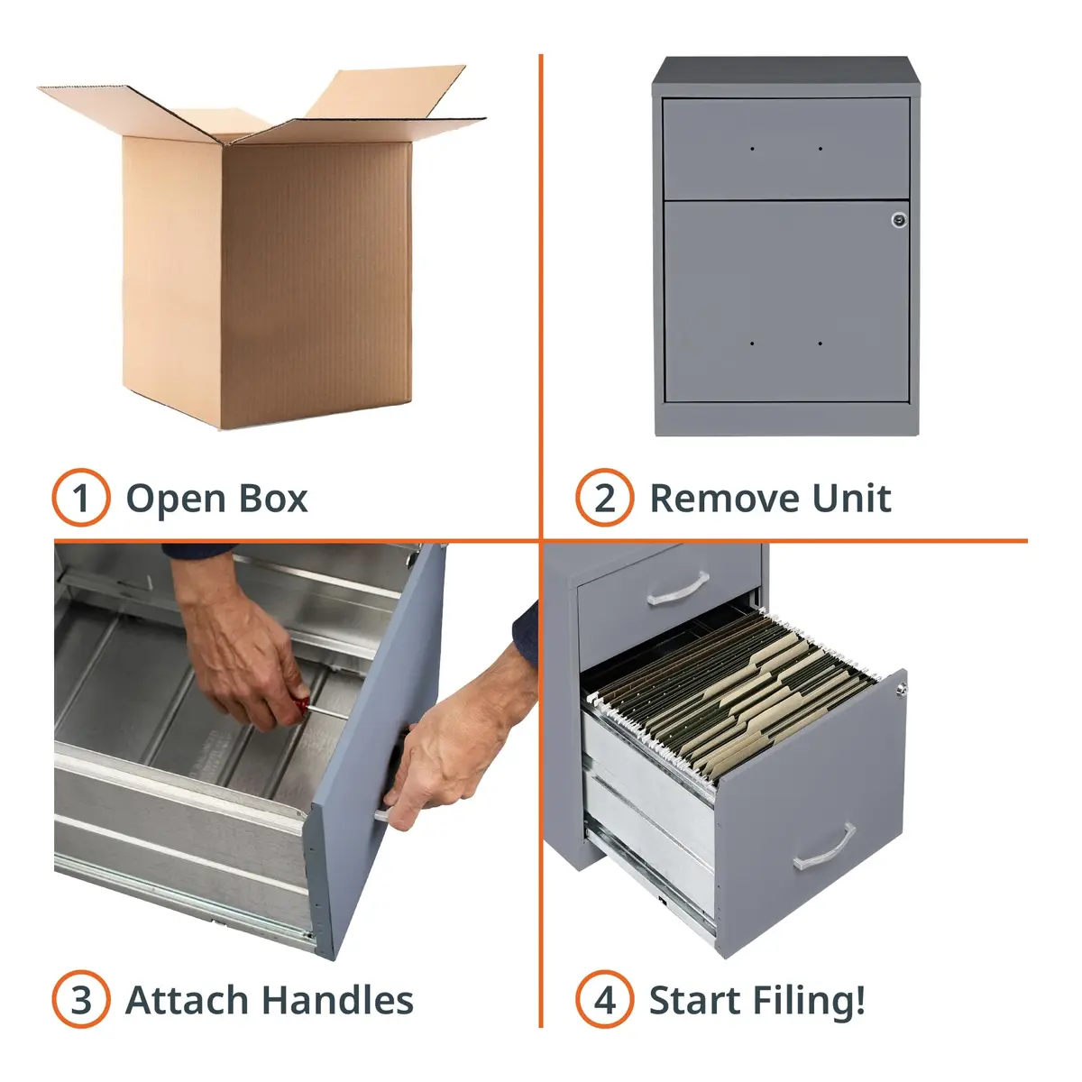 NuSparc 2 Drawer Locking Filing Cabinet | Steel Home Office Storage | Letter-Size | Assembled in USA - view 8