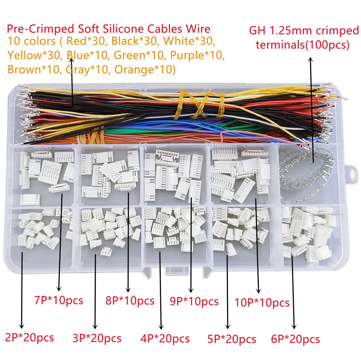 ZSDZFYLLK GH1.25 Connectors & Silicone Cables Kit | Compatible with Pixhawk4 Flight Controller, 15cm Wires - view 2