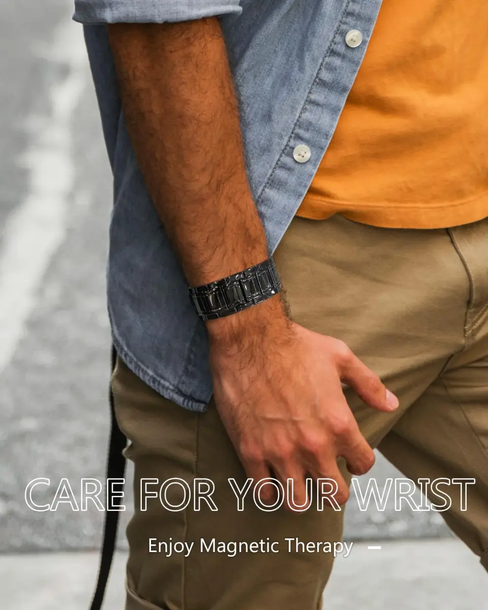 Feraco Pure Copper Magnetic Bracelet for Men | 23 cm (9.05 inches) - view 4