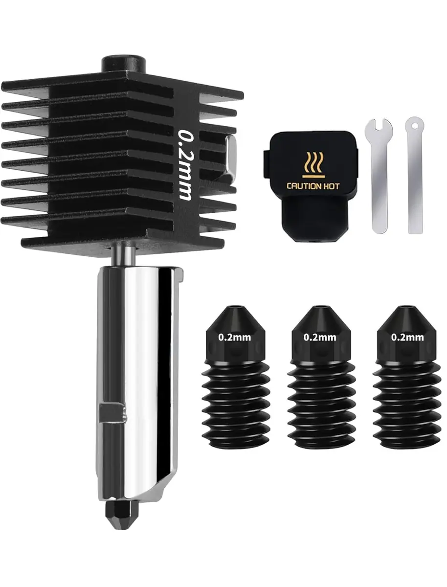 Mviioe 0.2mm A1 A1 Mini A2L Hotend Kit with Silicone Sock | Compatible with Bambu Lab Series - main product image