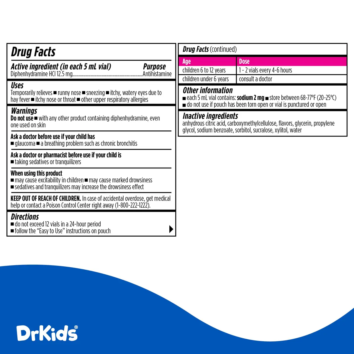 Dr. Kids Children's Allergy Relief Medicine, Mixed Berry Flavor, 24 Count | Fast-Acting Allergy Support for Kids - view 5