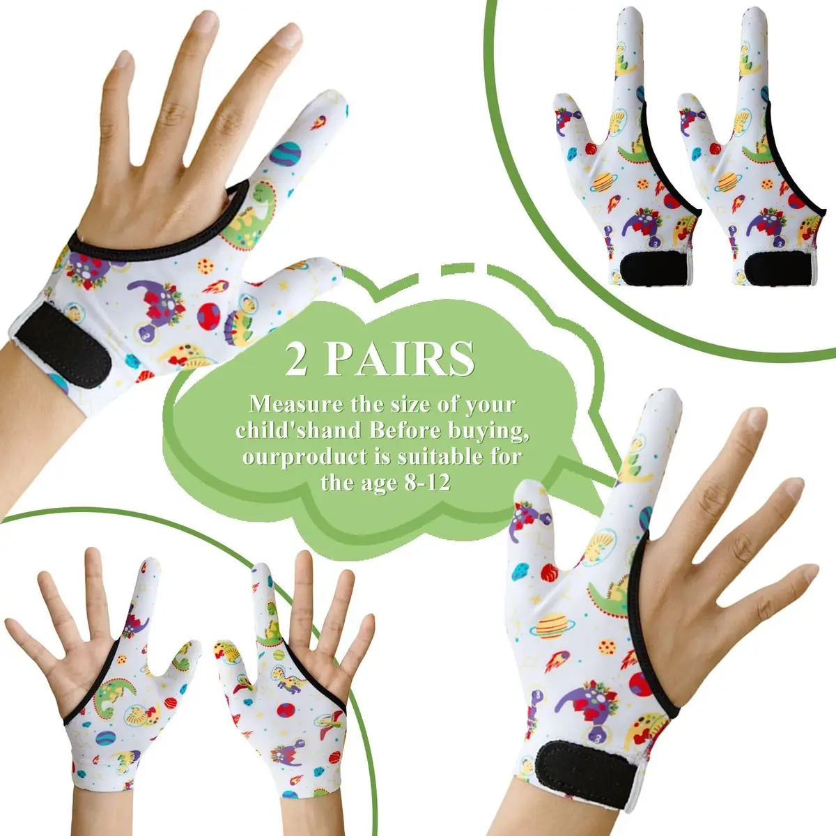 Yxmeiguo Thumb Sucking Guard Gloves for Kids 5-12 | Anti Finger Biting, Chewy, Breathable, Adjustable Wrist - view 2