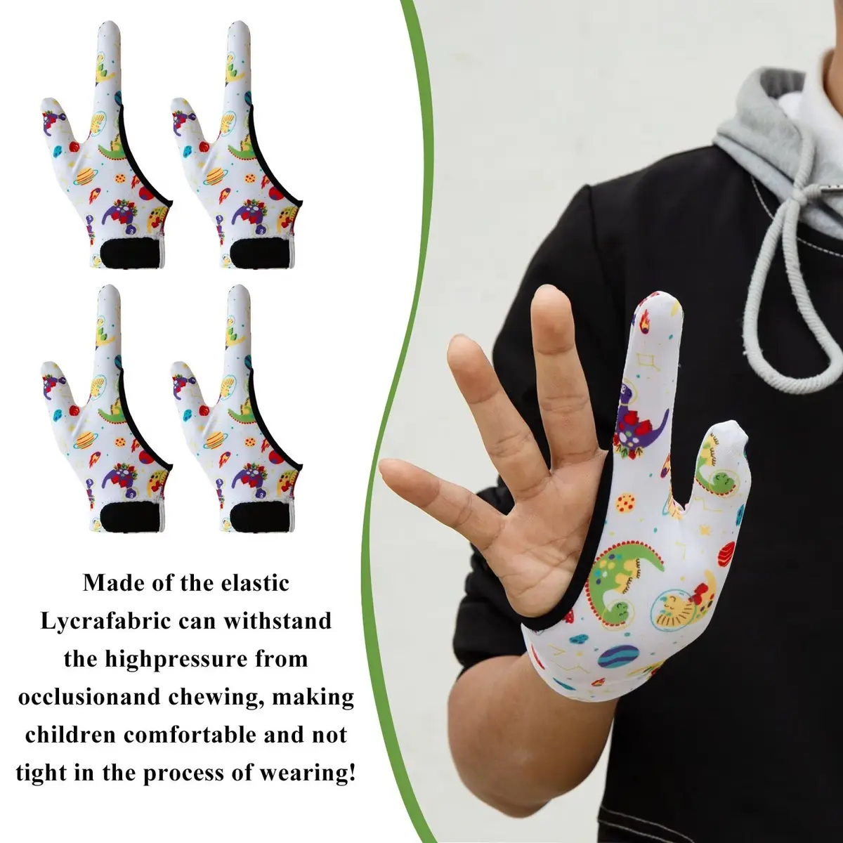 Yxmeiguo Thumb Sucking Guard Gloves for Kids 5-12 | Anti Finger Biting, Chewy, Breathable, Adjustable Wrist - view 3