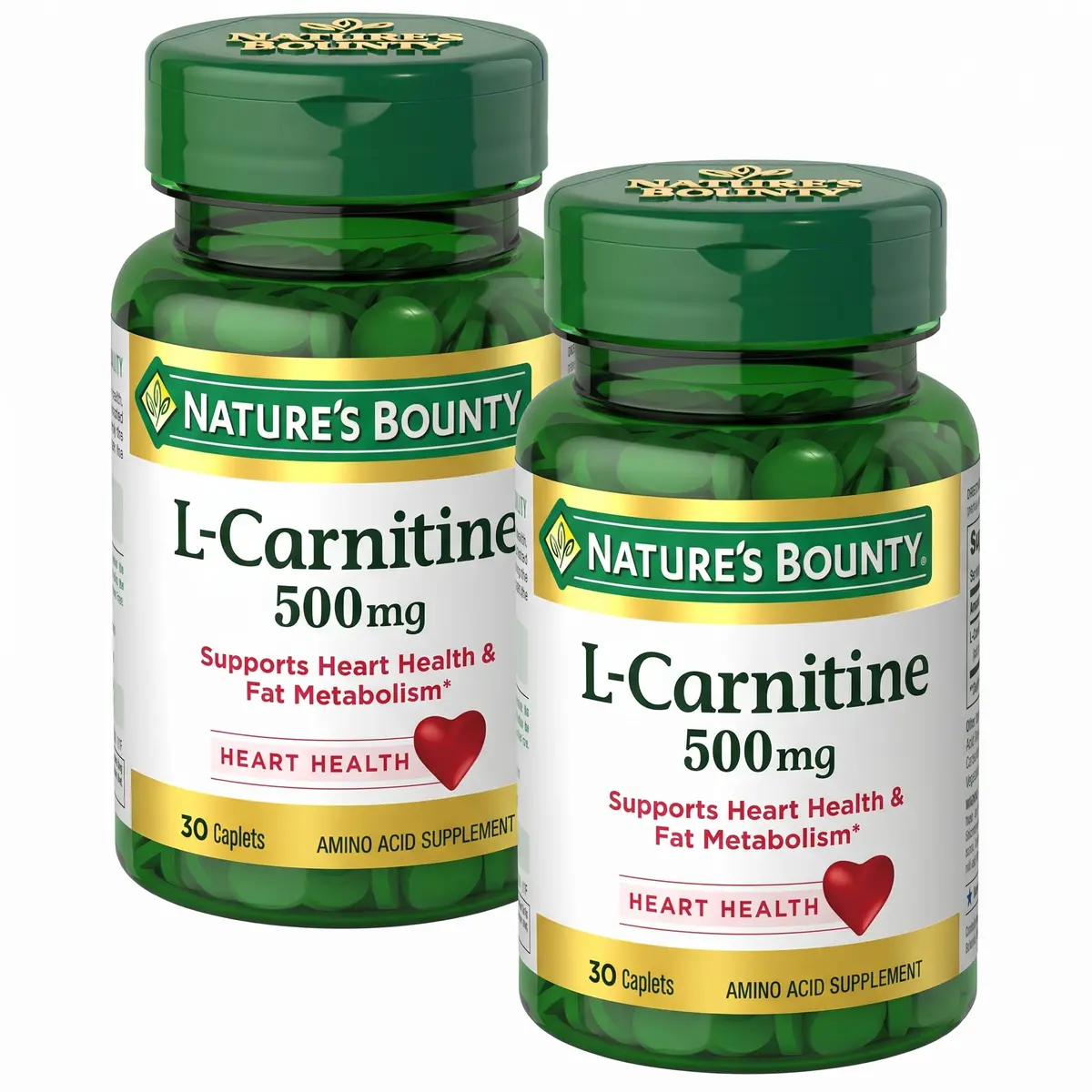 Nature's Bounty L-Carnitine 500 mg 60 Tablets (120 Servings) | Supports Heart Health & Fat Metabolism - main product image