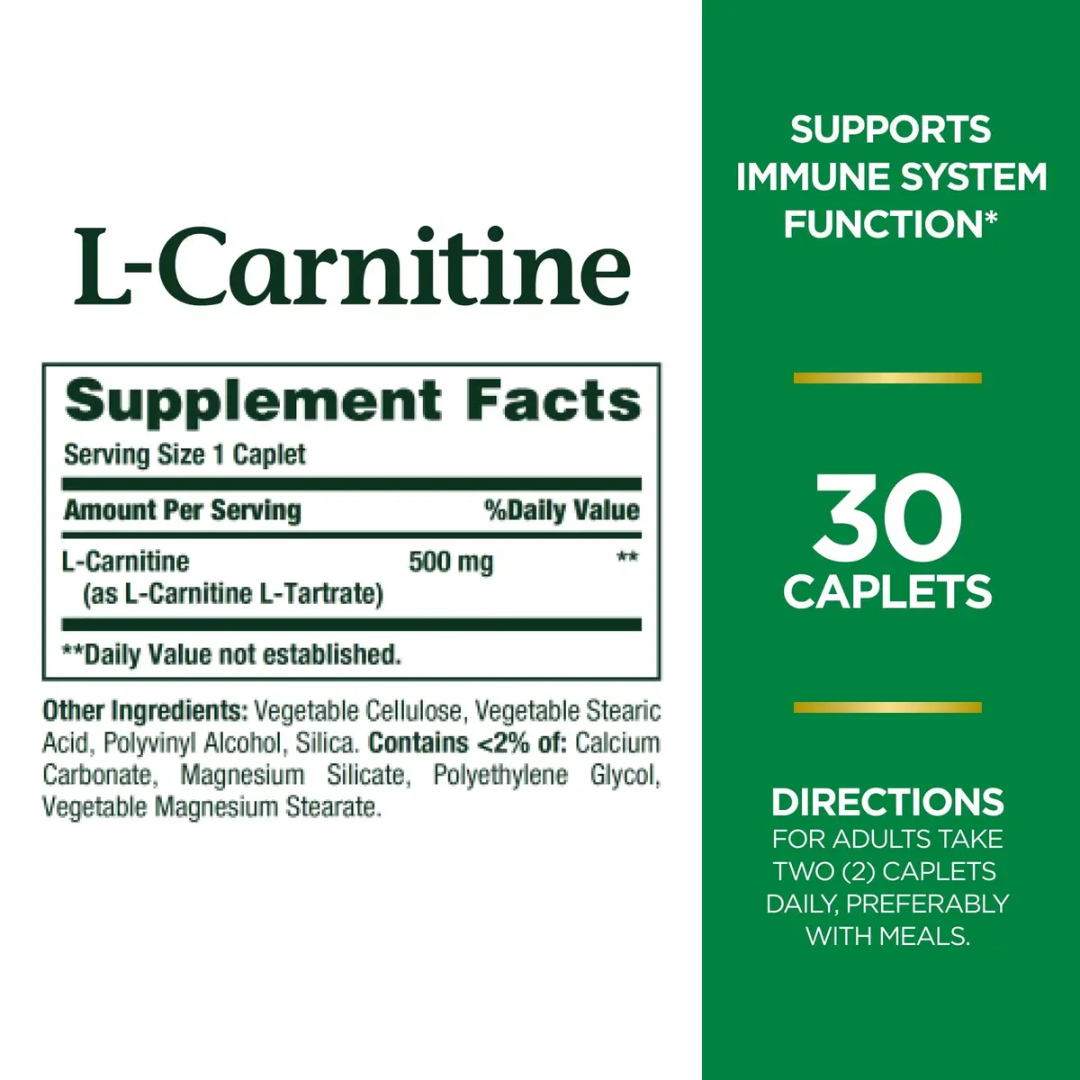 Nature's Bounty L-Carnitine 500 mg 60 Tablets (120 Servings) | Supports Heart Health & Fat Metabolism - view 2