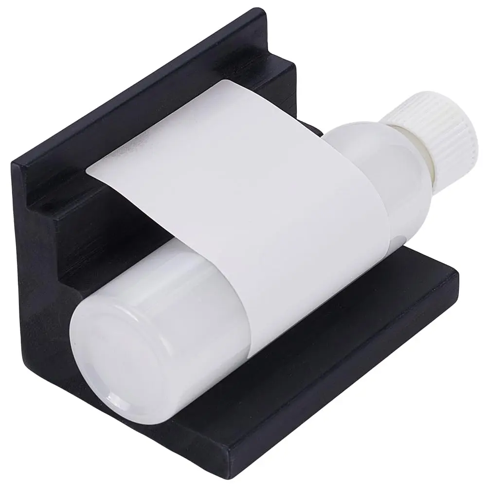 FINGERINSPIRE Bottle Labeling Machine 4x2.8x3inch Black Bottles Label Makers Pine Wood Labeler Wooden Labeling Wizard Tools Labels Stickers Applicator Tool for Jars Essential Oils | Compact & Easy to Use - main product image