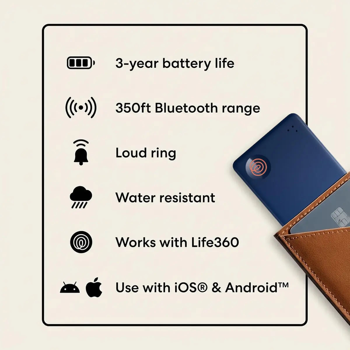Life360 Tile Slim Bluetooth Tracker for Wallets & Luggage, 15.5g (0.55oz) | Find Your Phone & Items - view 8