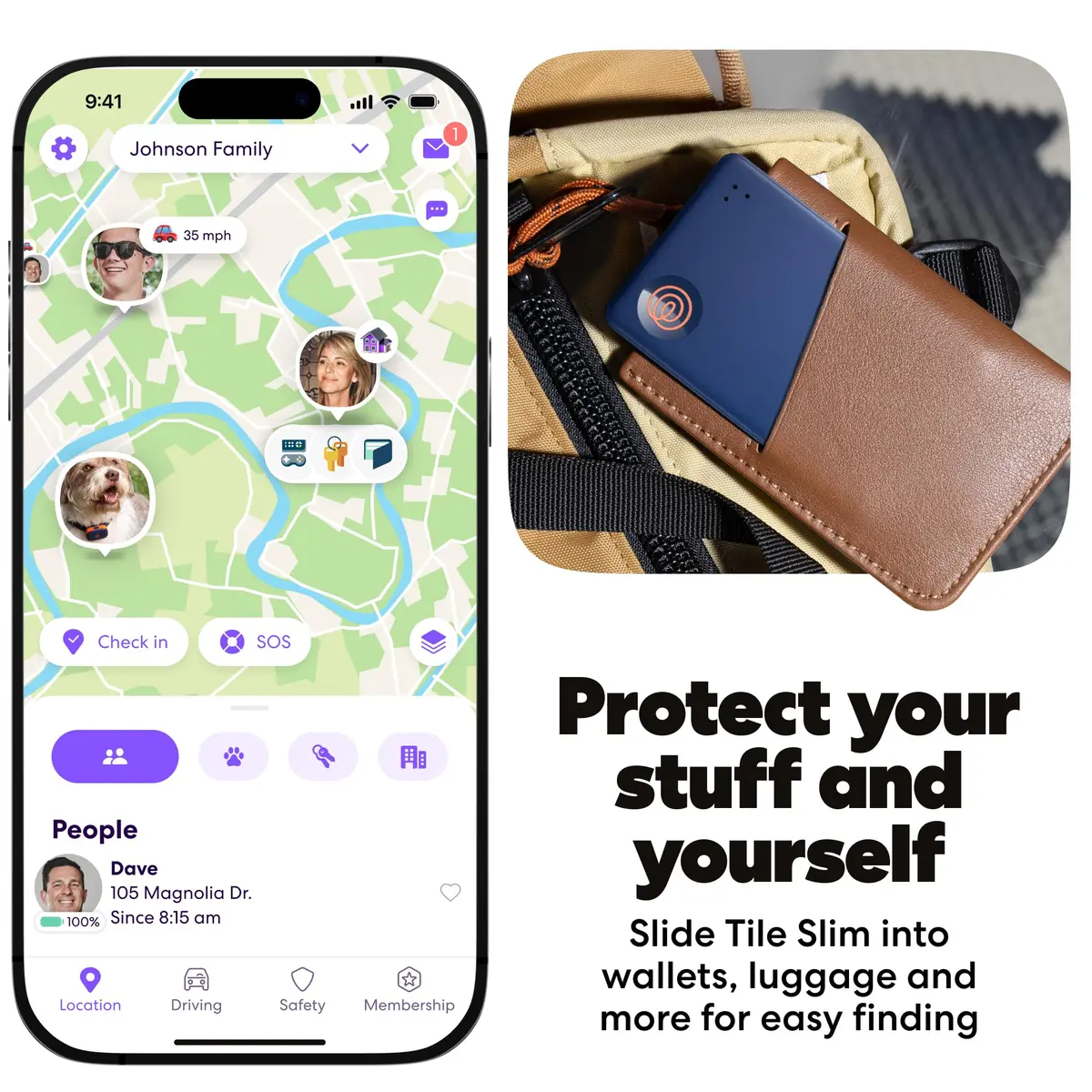 Life360 Tile Slim Bluetooth Tracker for Wallets & Luggage, 15.5g (0.55oz) | Find Your Phone & Items - view 3