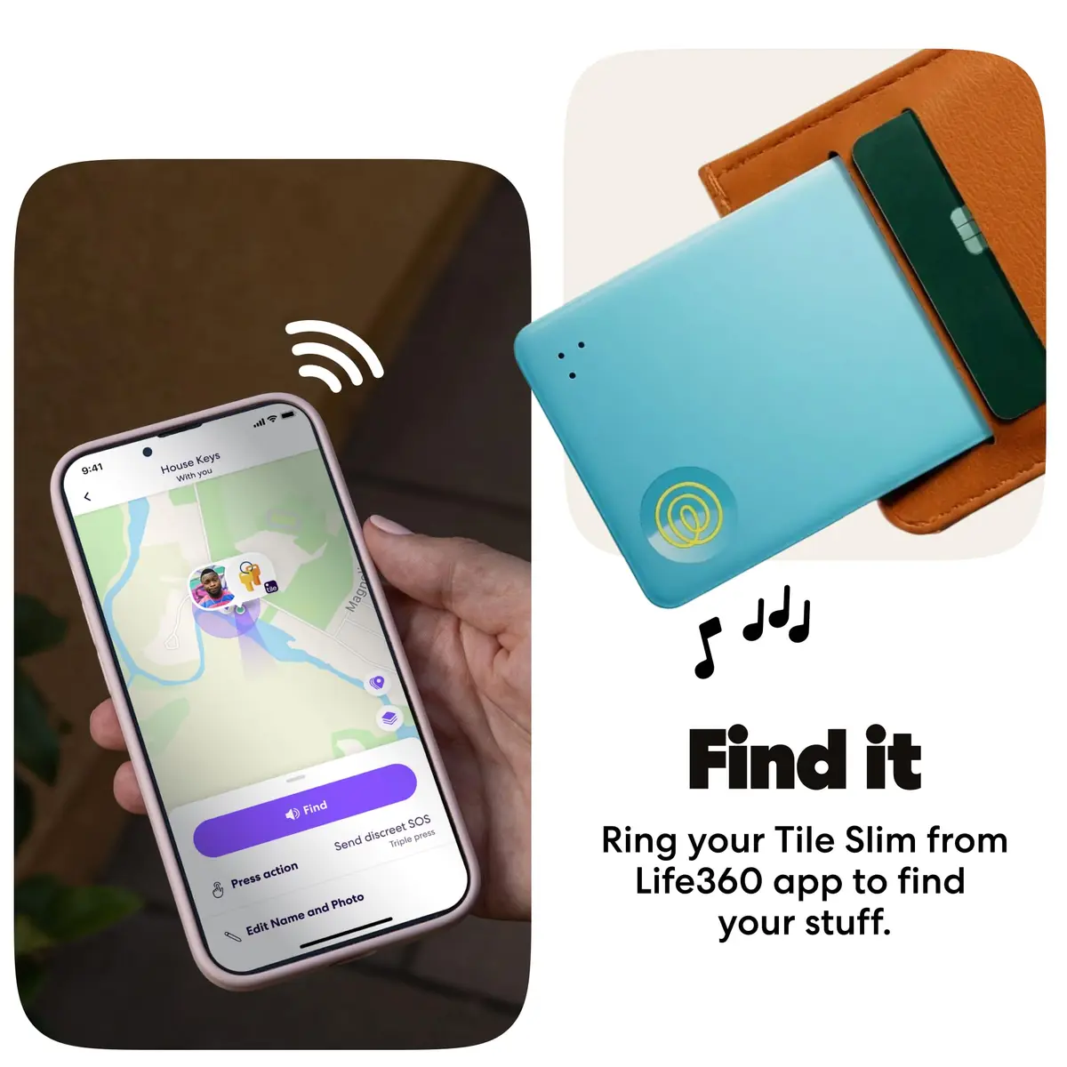 Life360 Tile Slim Wallet Finder Bluetooth Tracker for iOS & Android | Discreet, Last Location & SOS - view 4