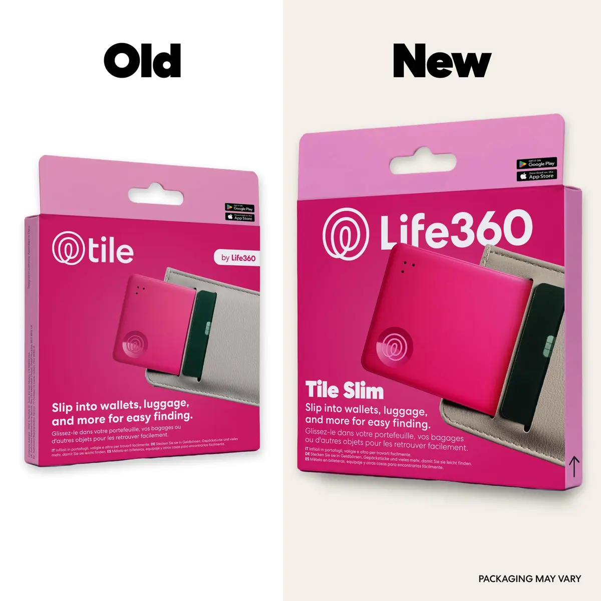 Life360 Tile Slim Wallet Finder & Bluetooth Tracker 1-Pack (Pink Punch) | Compatible with iOS & Android - view 2