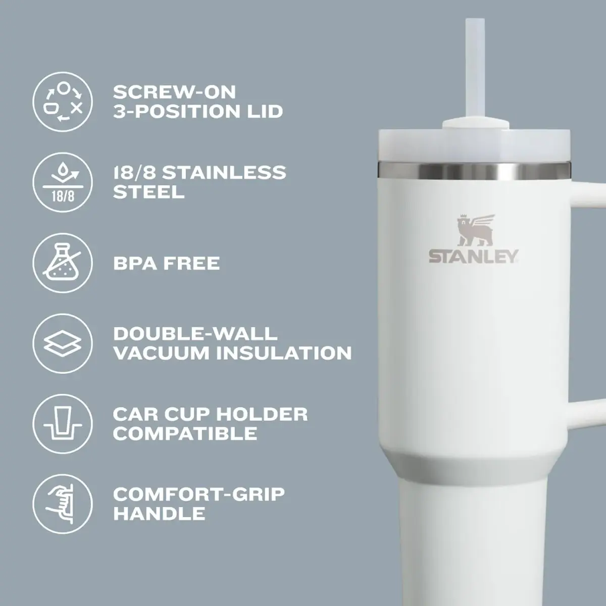 STANLEY Quencher H2.0 FlowState Tumbler 30 oz Lupine | Keeps Drinks Cold for Hours - view 4