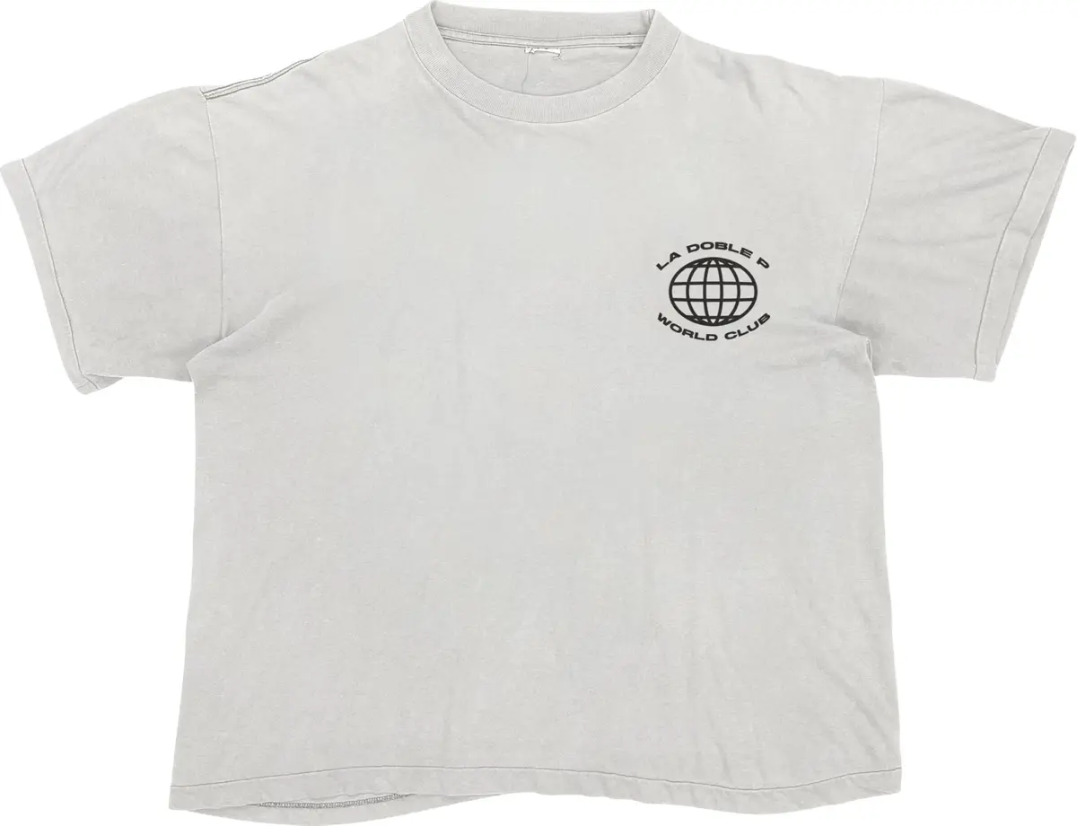 Peso Pluma World Club White T-Shirt | Relaxed Fit, Crew Neck, 100% Cotton, Ivory - main product image