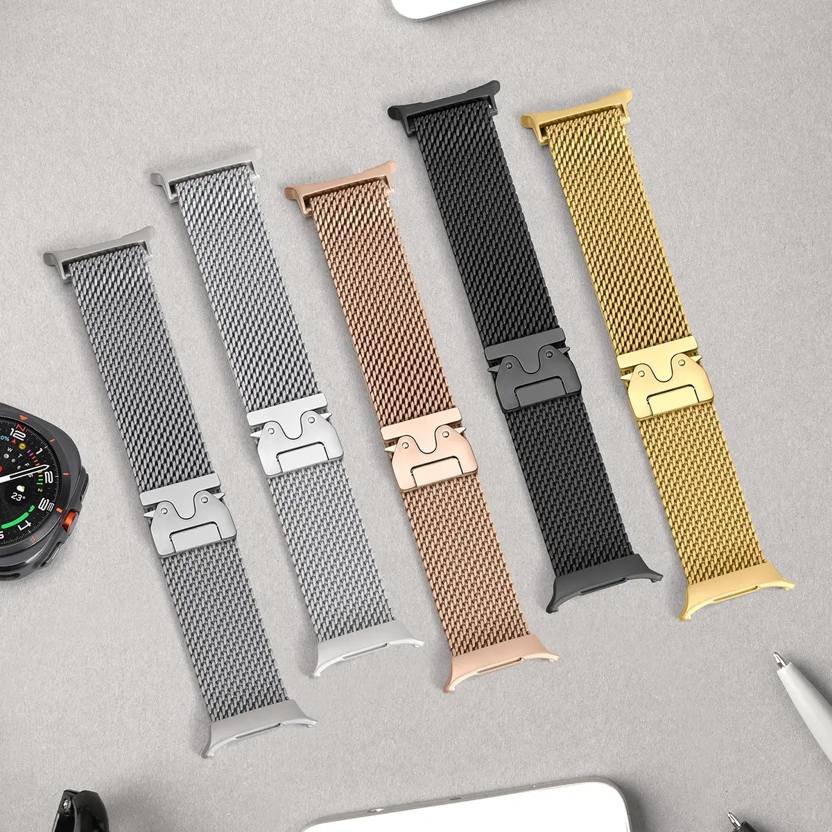 LEIXIUER Milanese Metal Loop for Samsung Galaxy Ultra Watch 47mm | Premium Stainless Steel, Adjustable, Water-Resistant (8.66 inches) - view 4
