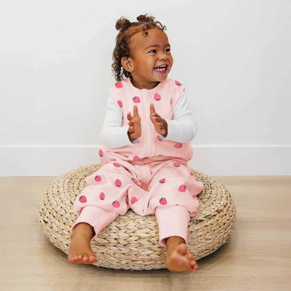 Woolino 4 Season Baby Sleep Bag with Feet Opening, Australian Merino Wool & Organic Cotton, 18-36mo, Strawberry | Breathable, Temperature-Regulating - view 5