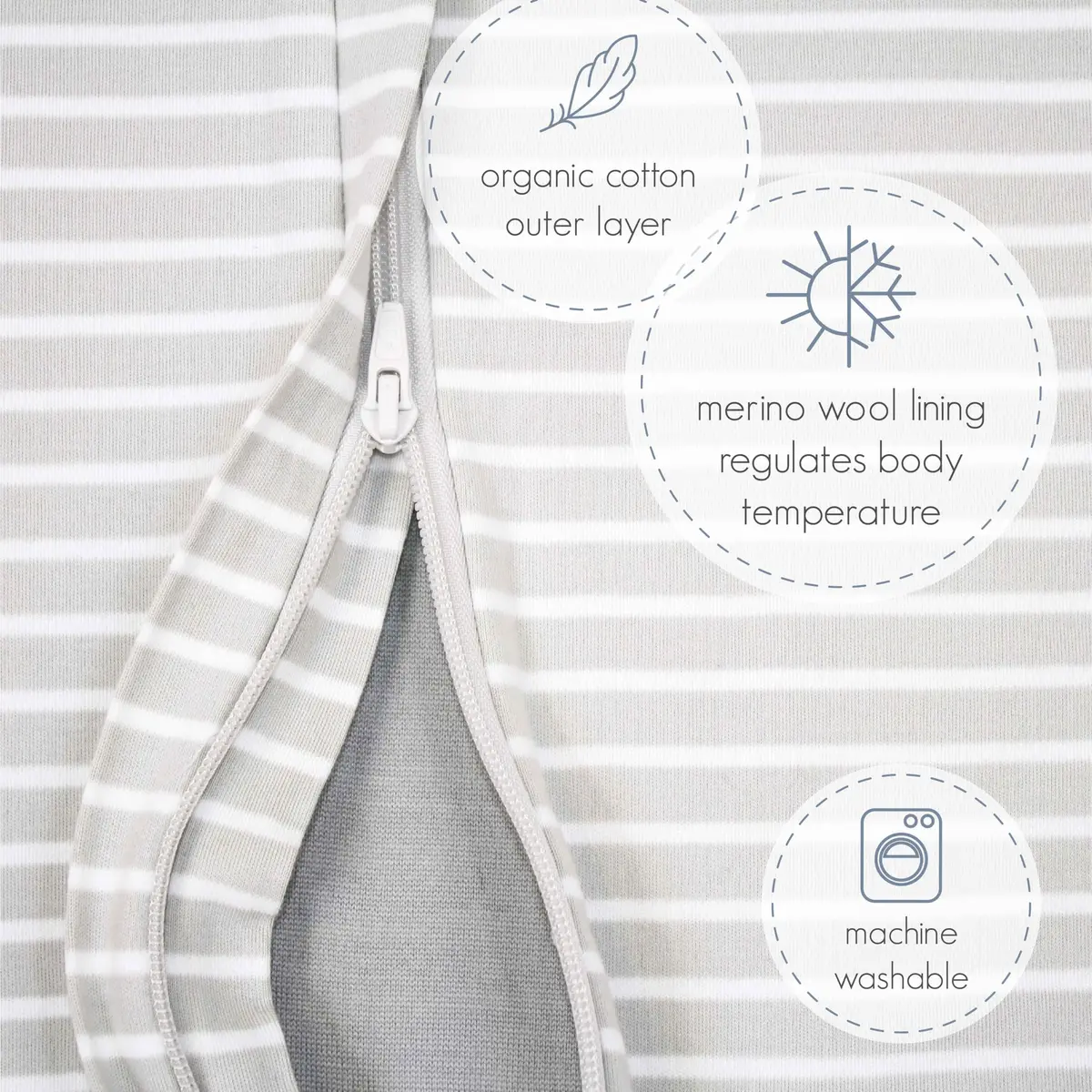 Woolino 4 Season Baby Sleep Bag with Feet Opening, Australian Merino Wool & Organic Cotton, 18-36mo, Strawberry | Breathable, Temperature-Regulating - view 10