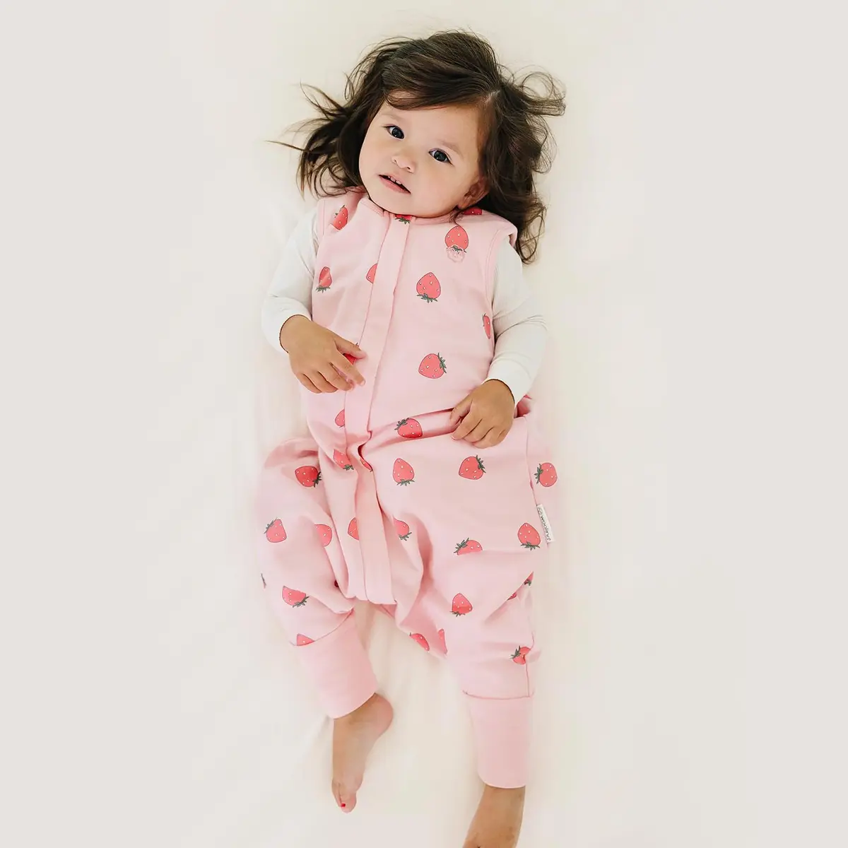 Woolino 4 Season Baby Sleep Bag with Feet Opening, Australian Merino Wool & Organic Cotton, 18-36mo, Strawberry | Breathable, Temperature-Regulating - view 2