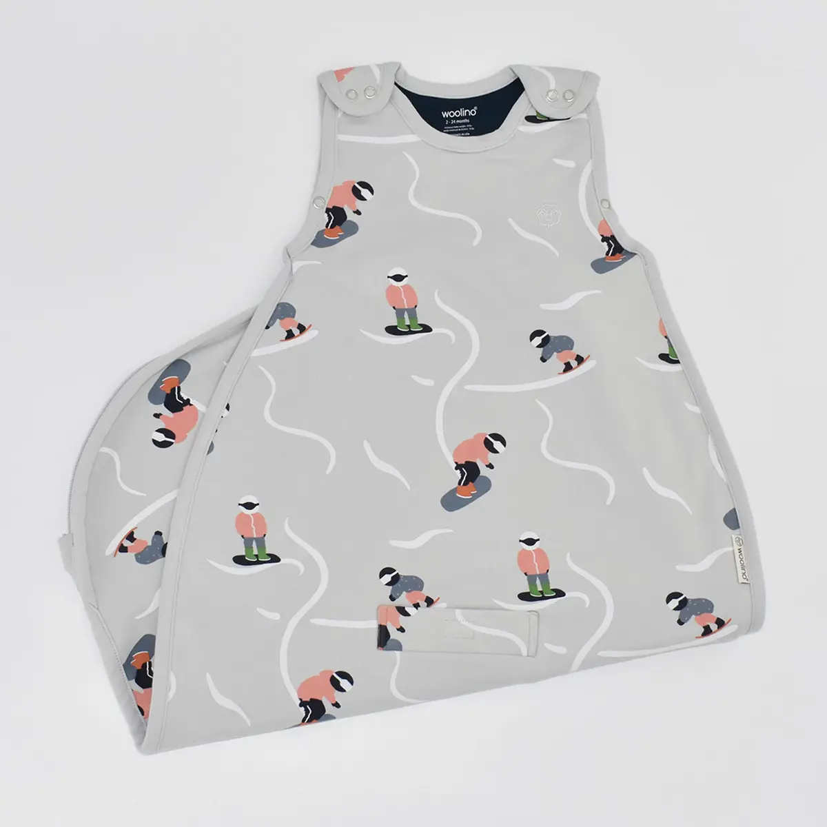 Woolino Toddler Sleeping Sack, 4 Season, Merino Wool & Organic Cotton, Baby Sleep Bag, 2-4 Years, Snowboarder - view 5