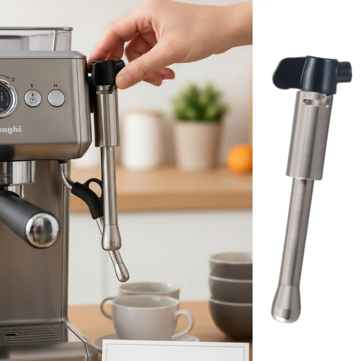 POCREATION Stainless Steel Steam Wand Nozzle for EC685/ECP35/ECP36 Espresso Machines | Rich Milk Foam & Latte Art - view 5