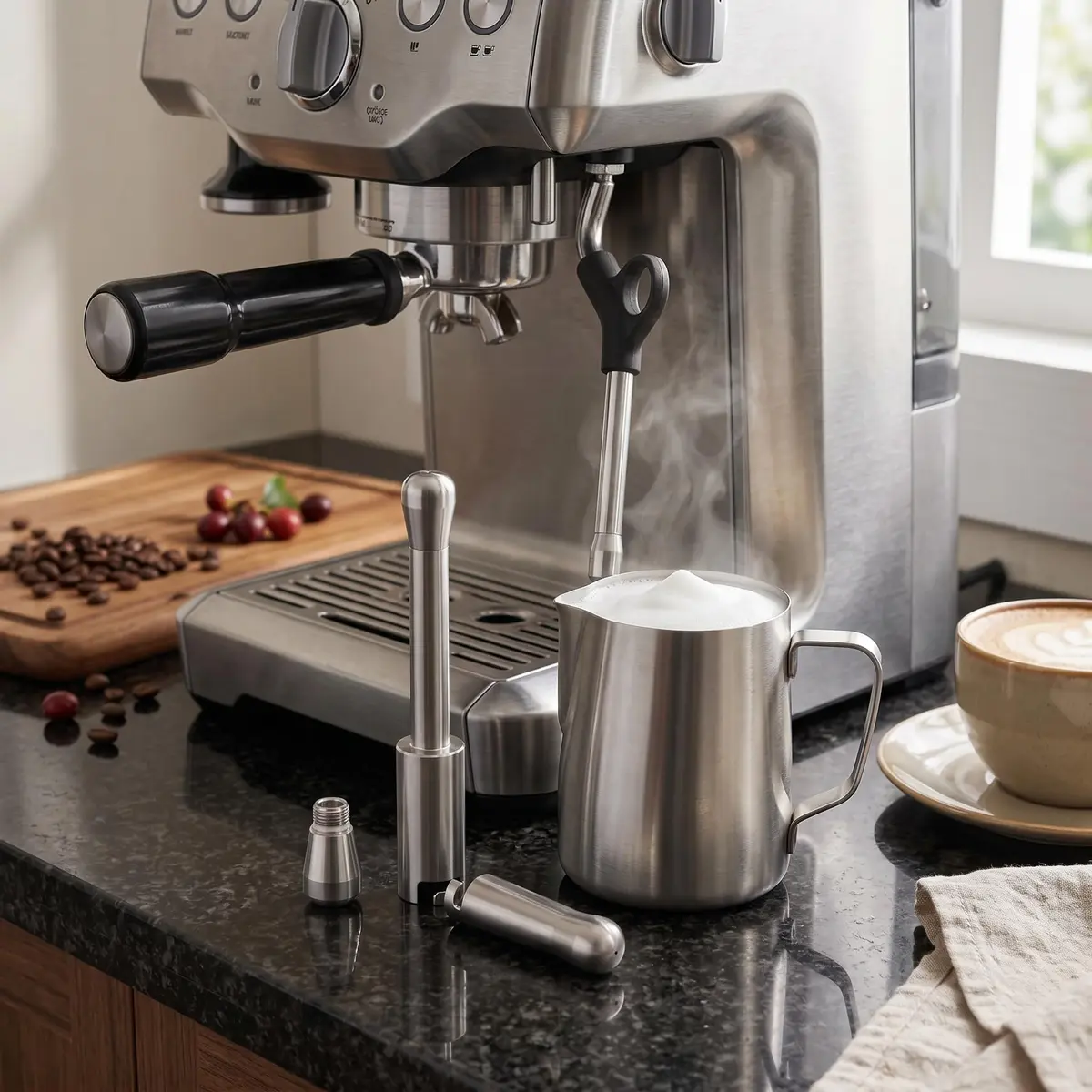 POCREATION Stainless Steel Steam Wand Nozzle for EC685/ECP35/ECP36 Espresso Machines | Rich Milk Foam & Latte Art - view 2