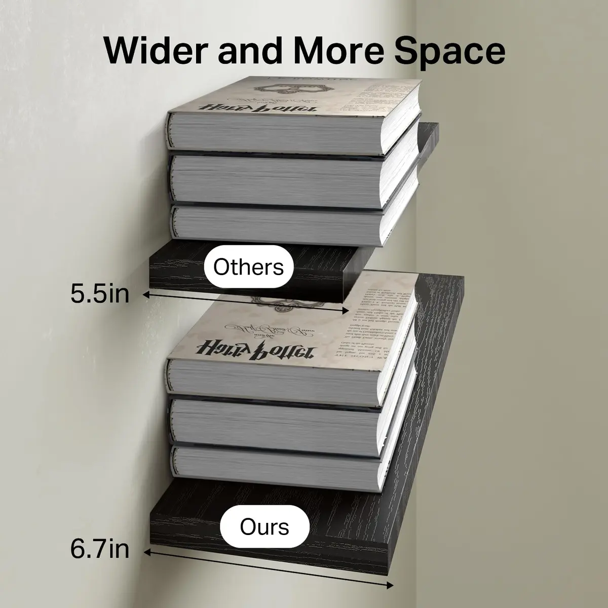 BAYKA Floating Shelves 22.5in | Modern Wall Decor for Bathroom Bedroom Kitchen - view 5