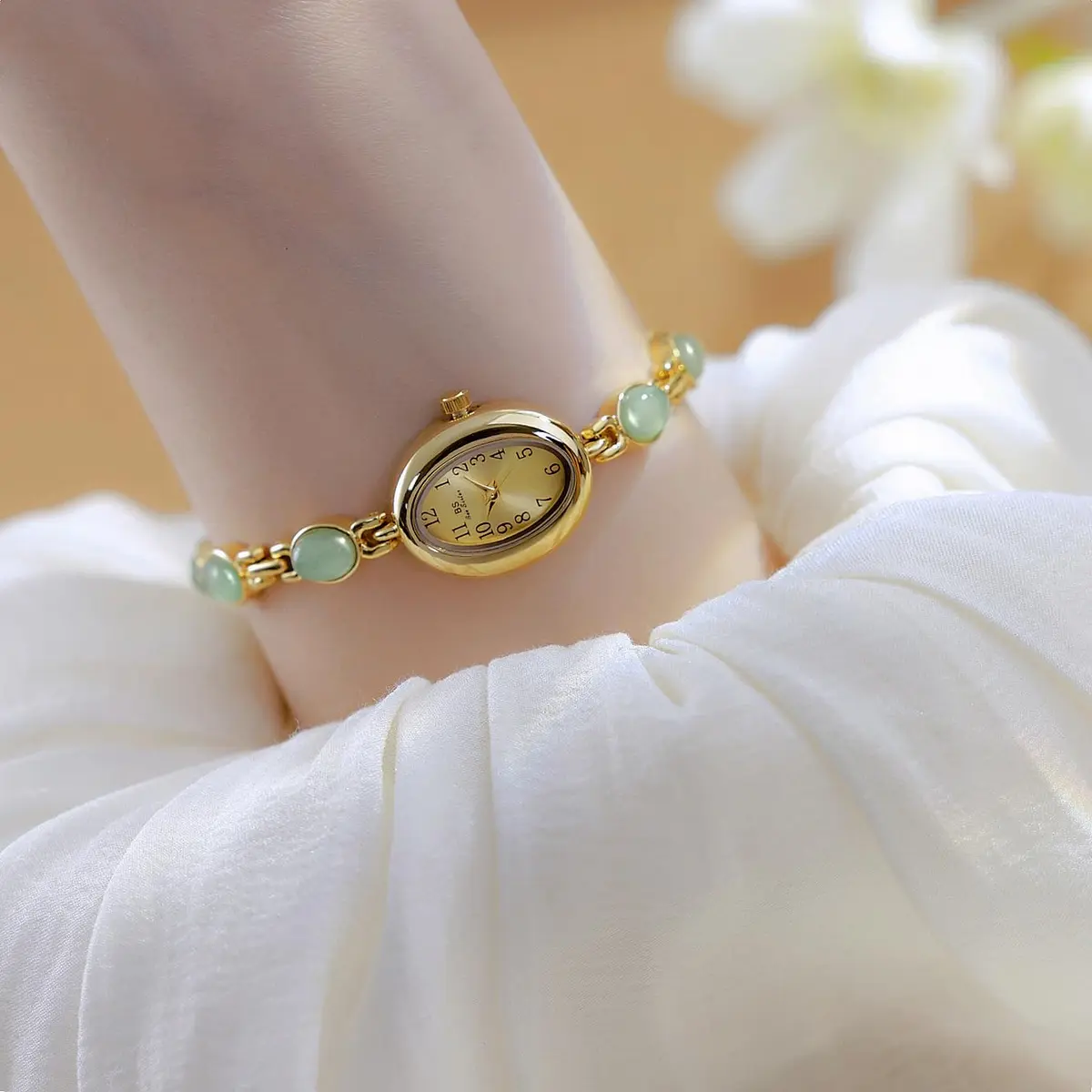 MASTOP Vintage Gold-Tone Crystal Oval Watch for Women | Small Dial Waterproof Dress Quartz - view 5